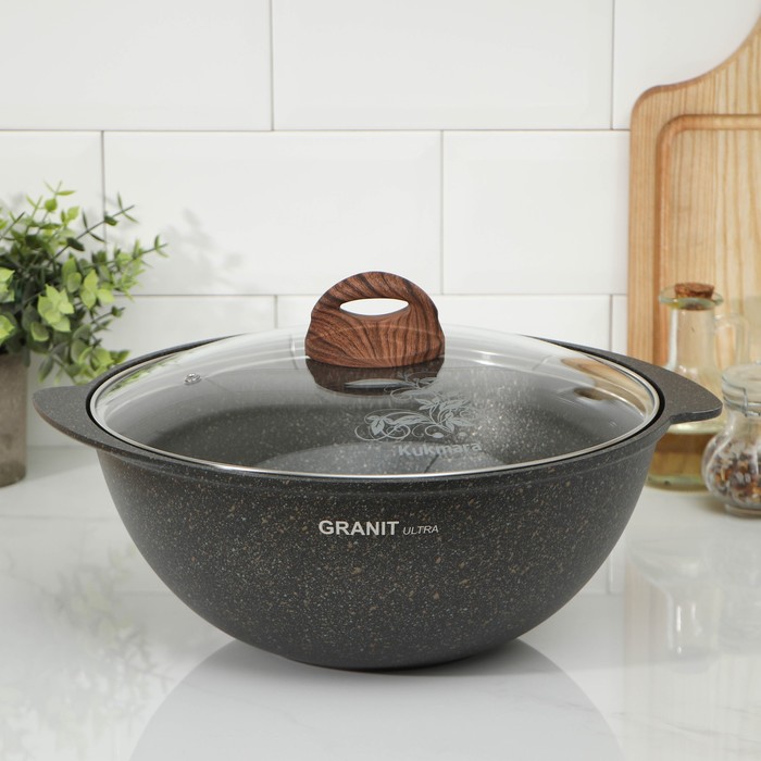 Казан Granit ultra, 4,5 л, со стеклянной крышкой