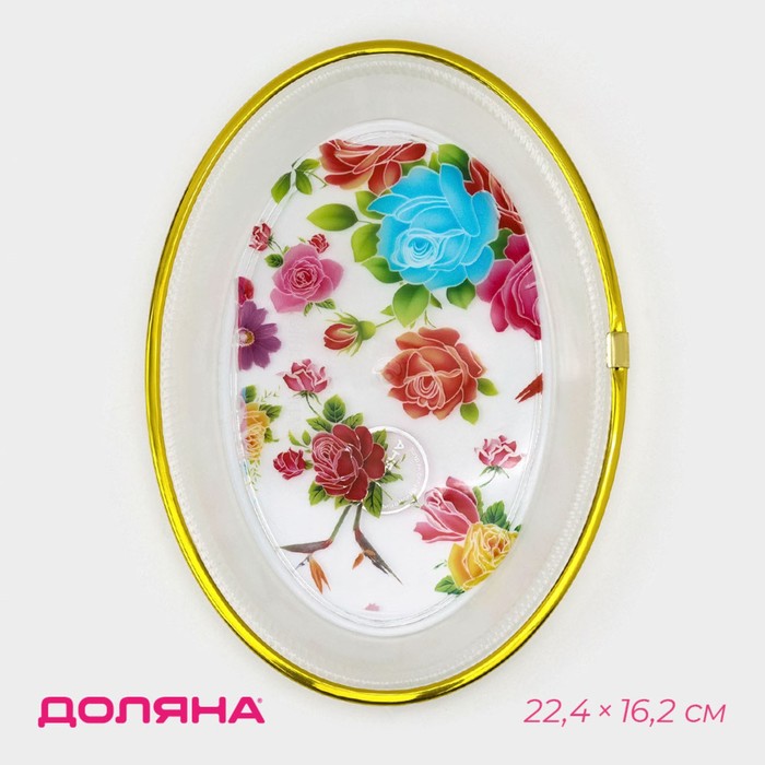 

Блюдо овальное Доляна «Блеск», 22,4×16,2 см, рисунок МИКС