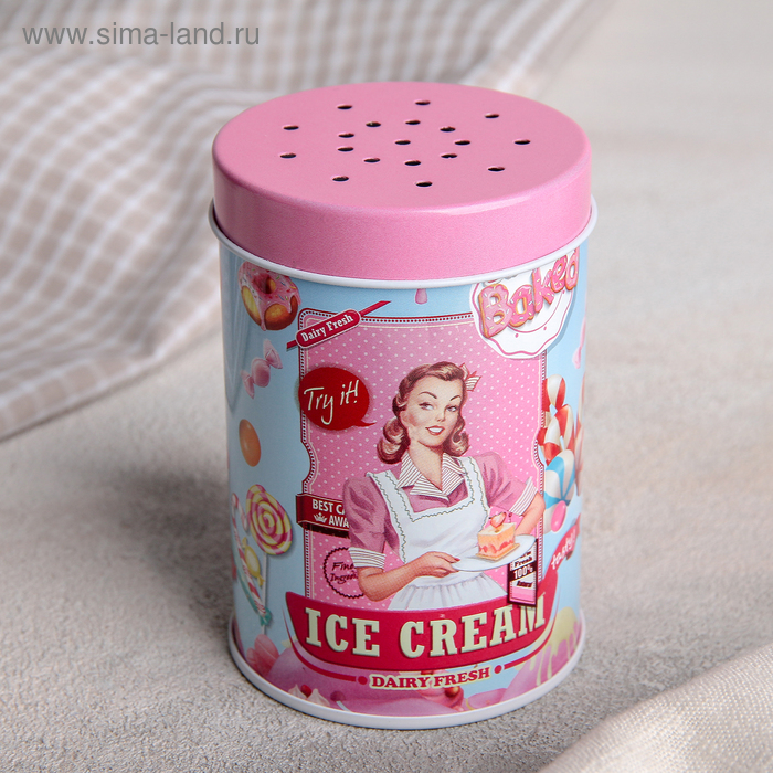 

Ёмкость для сыпучих продуктов Ice cream, 100 мл, 7×5,5×8 см, с отверстиями и ручкой