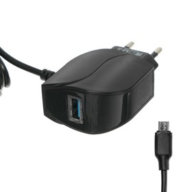 

Сетевое зарядное устройство Krutoff, micro USB, USB, 2.1 A, черное