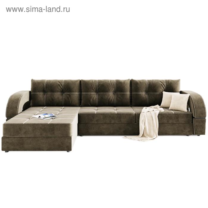 фото Угловой диван «талисман 2», угол левый, пантограф, велюр, цвет селфи 03, подушки селфи 01 золотое руно