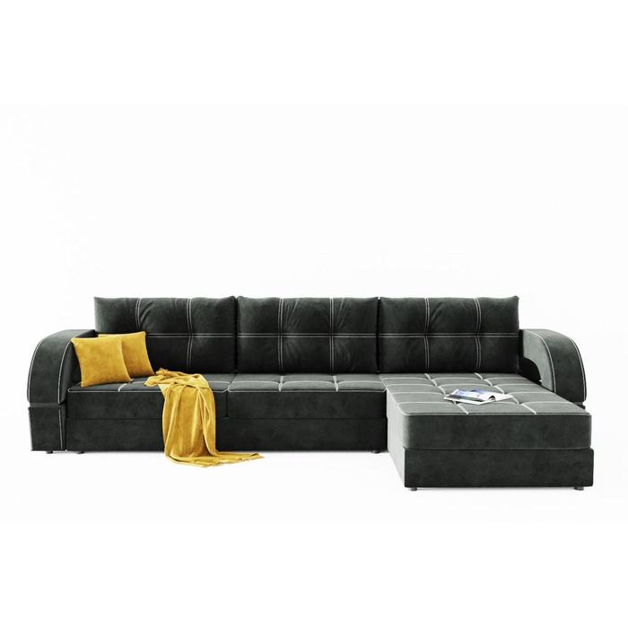 фото Угловой диван «талисман 2», угол правый, пантограф, велюр, цвет селфи 07, подушки селфи 08 золотое руно