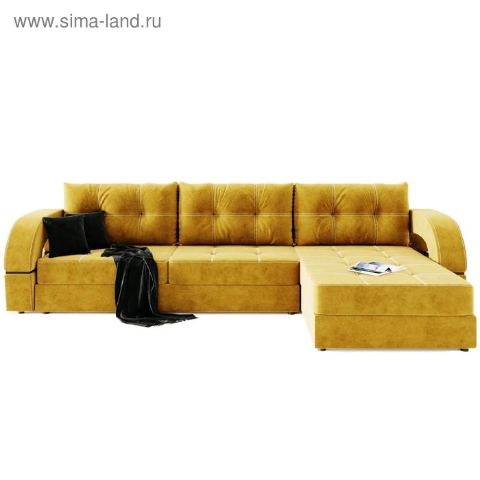 фото Угловой диван «талисман 2», угол правый, пантограф, велюр, цвет селфи 08, подушки селфи 07 золотое руно