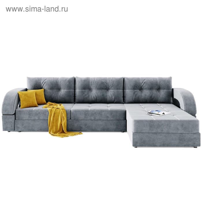 фото Угловой диван «талисман 2», угол правый, пантограф, велюр, цвет селфи 15, подушки селфи 08 золотое руно
