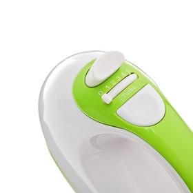 

УЦЕНКА Миксер LuazON LMR-06, 200 Вт, 5 скор., венчик и крюки для теста, бело-зеленый
