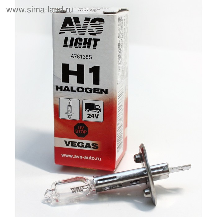 Лампа автомобильная AVS Vegas H1, 24 В, 70 Вт лампа автомобильная avs vegas h7 24 в 70 вт