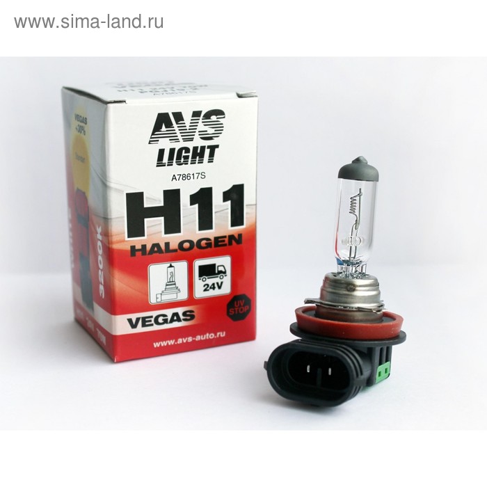 Лампа автомобильная AVS Vegas H1, 24 В, 70 Вт лампа автомобильная clearlight longlife h1 24 в 70 вт