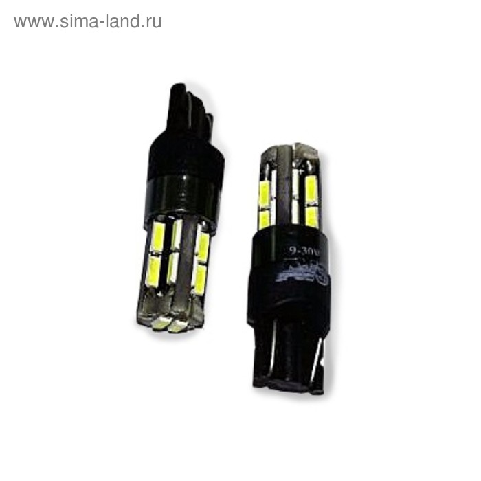 Лампа светодиодная AVS A78449S, T10 T104, белый (W2.1x9.5D) CANBUS, 18SMD 4014, 12-24 В, набор 2 шт