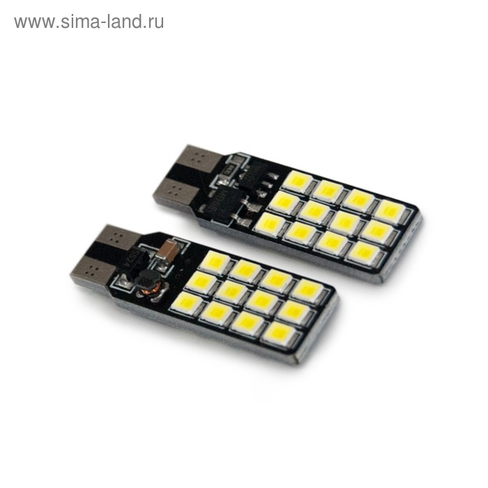 фото Лампа светодиодная avs a78457s, t10 t107 /белый/ (w2.1x9.5d) 24smd 2835 12-24v, блистер, набор 2 шт