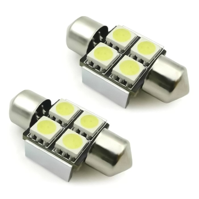 фото Лампа светодиодная t11 c007 /белый/ (sv8,5/8) 4x5050 smd 31mm canbus, блистер, набор 2 шт avs