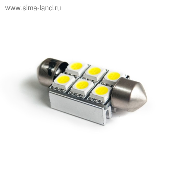 фото Лампа светодиодная t11 c008a /белый/ (sv8,5/8) 36mm 6x5050 smd canbus, блистер, набор 2 шт avs