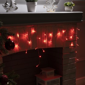 

Гирлянда «Бахрома» 3 × 0.5 м, IP20, прозрачная нить, 80 LED, свечение красное, 8 режимов, 220 В, УЦЕНКА
