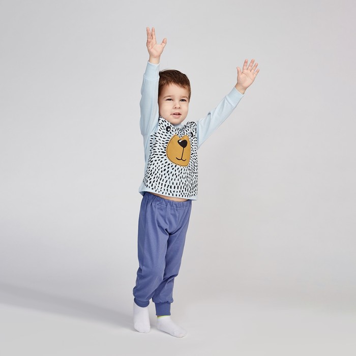 Пижама для мальчика «Медвежонок», цвет голубой, рост 86 см