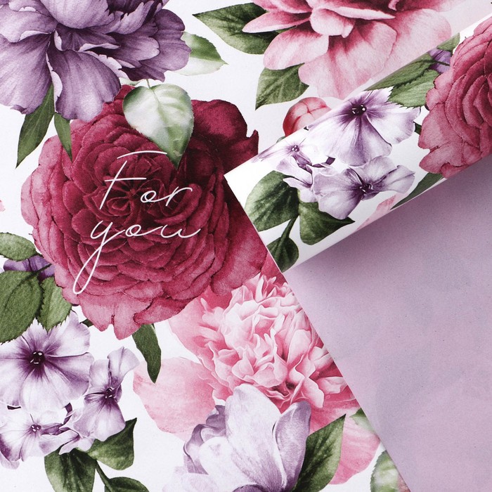 Бумага упаковочная глянцевая двухсторонняя «Цветочный сад», 70 х 100 см бумага упаковочная дарите счастье розовый сад глянцевая 70 х 100 см
