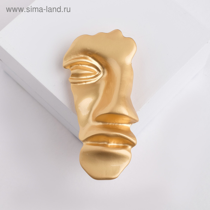 

Брошь-подвеска "Лица", облик, цвет матовое золото