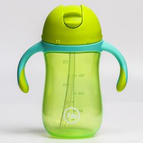 

Поильник с трубочкой и ручками Happy Baby, от 12 месяцев, цвет grass, 260 мл