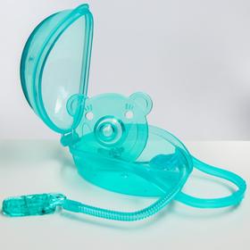 

Пустышка силиконовая Happy Baby, с держателем и контейнером, от 3 месяцев