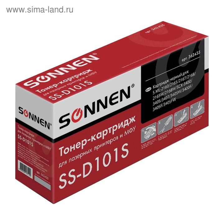 Картридж SONNEN MLT-D101S для Samsung ML-2160/ML-2165/SCX-3400/SCX-3405 (1500k), черный цена и фото