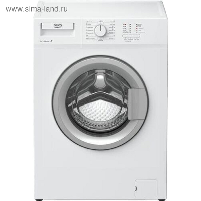 Стиральная машина BEKO WRS 54P1 BSW, класс А, 800 об/мин, 5 кг, бело-серая