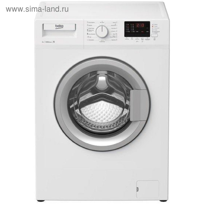 Стиральная машина BEKO WRS 55P2 BSW, класс А, 1000 об/мин, 5 кг, бело-серая