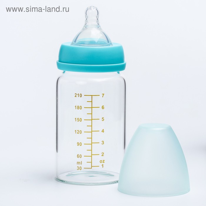

Бутылочка для кормления 210 мл., стекло, широкое горло, цвет МИКС