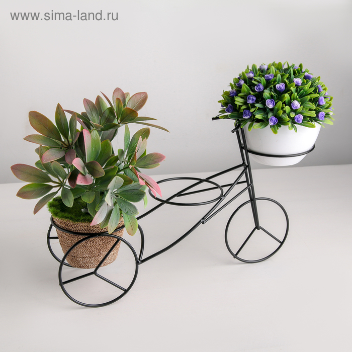 

Подставка для цветов Доляна «Велосипед», d=8,3 см, 34,5×10×20,5 см, цвет чёрный