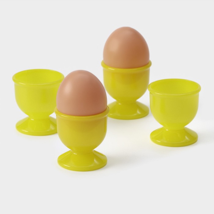 Набор подставок для яиц, 4 шт, 4,5×5 см, цвет МИКС набор подставок для яиц le creuset botanique 6 см 4 шт керамика цвет в ассортименте