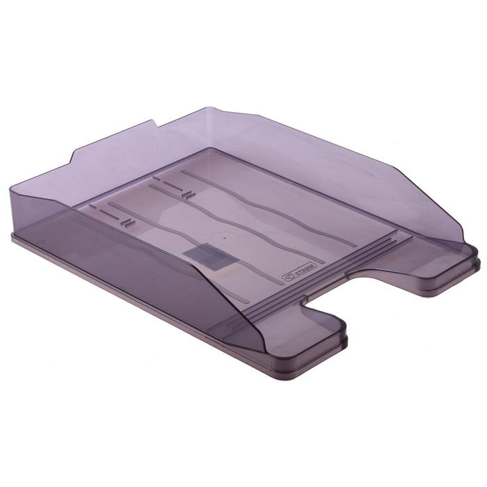 Лоток для бумаг горизонтальный "Эксперт", тонированный серый