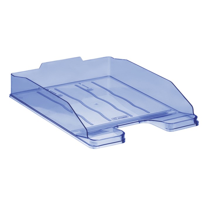 Лоток для бумаг горизонтальный "Эксперт", тонированный голубой