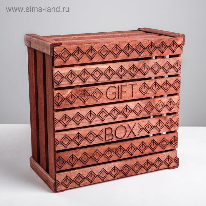 Коробка деревянная подарочная Gift box, 30 × 30 × 15 см