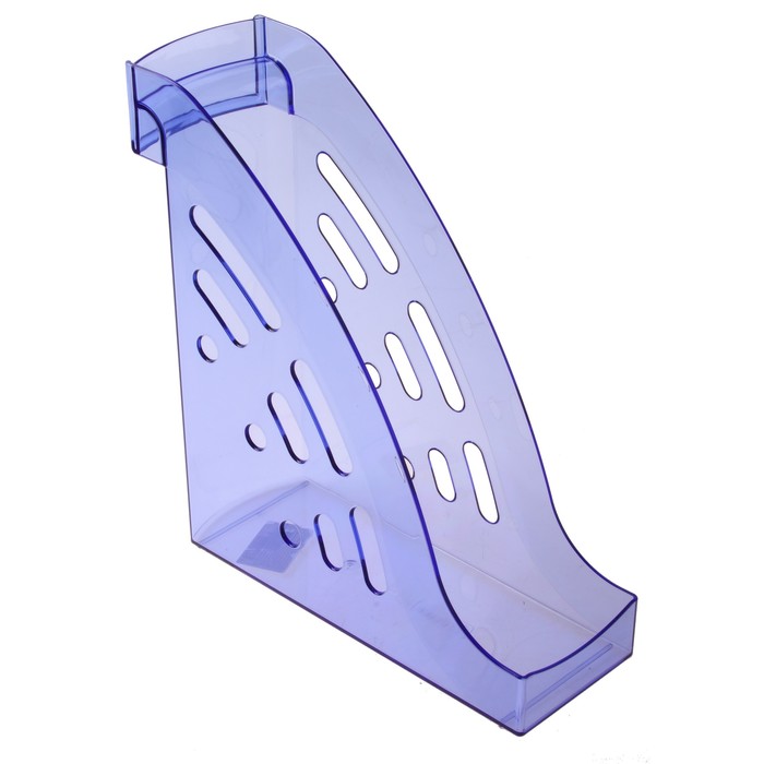 Лоток для бумаг вертикальный "Торнадо", тонированный голубой