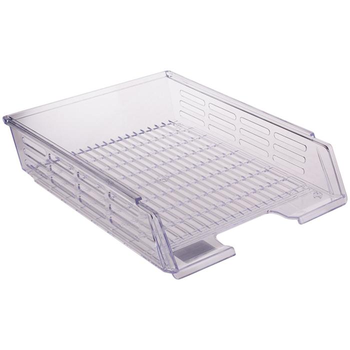 Лоток горизонтальный с пазами, прозрачный