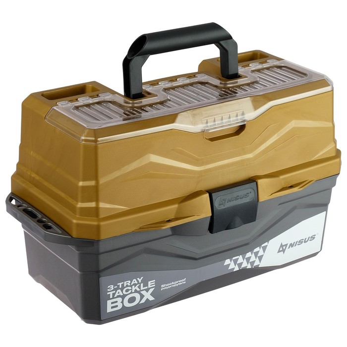 Ящик рыболовный Tackle Box трёхполочный NISUS, золотой цена и фото