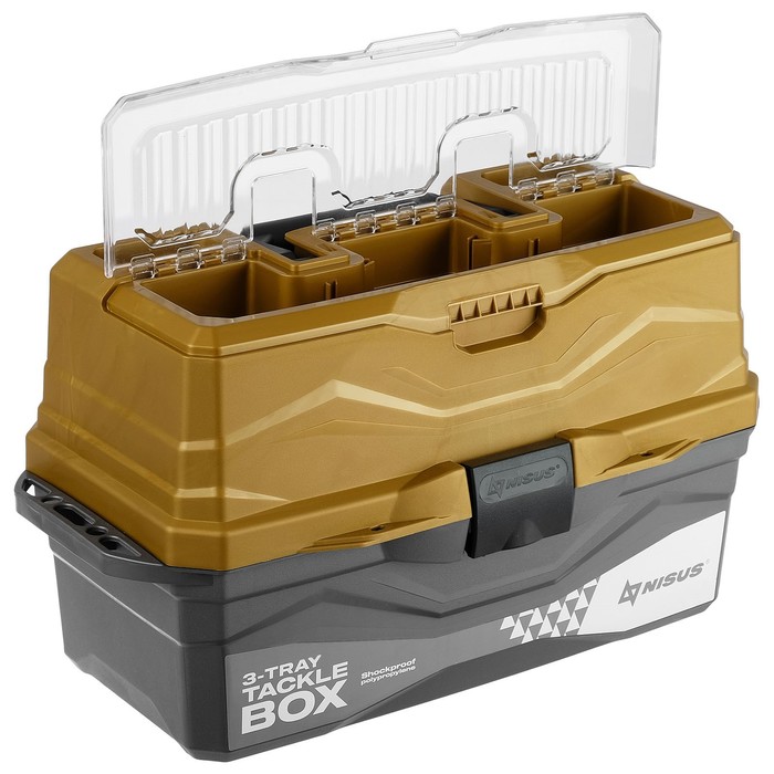 фото Ящик рыболовный tackle box трёхполочный nisus, золотой