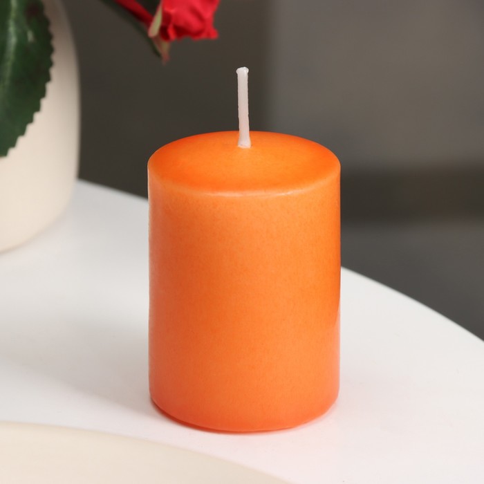 фото Свеча - цилиндр ароматическая "апельсин", 4х6 см богатство аромата