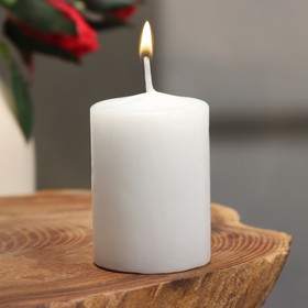 Свеча - цилиндр ароматическая 'Белая лилия', 4х6 см Ош
