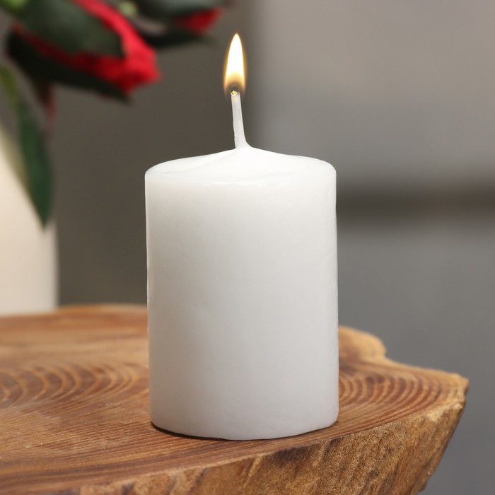 Свеча - цилиндр ароматическая Белая лилия, 4х6 см свеча цилиндр ароматическая вишня 4х6 см