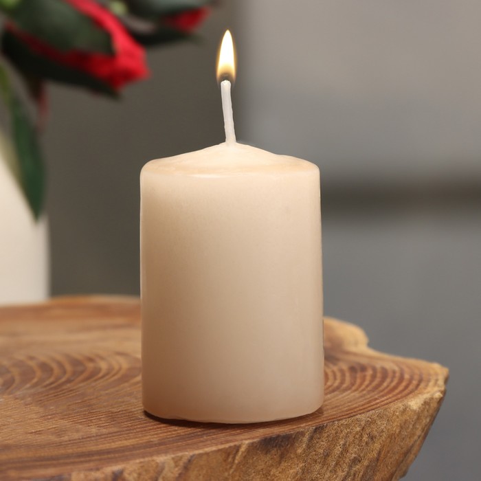 Свеча - цилиндр ароматическая Капучино, 4х6 см свеча цилиндр ароматическая сандаловое дерево 4х6 см