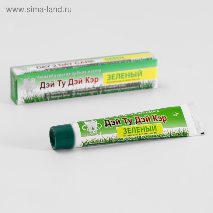 Зубная паста аюрведическая «Дэй Ту Дэй Кэр» зелёный, 50 г аюрведическая зубная паста месвак day2day 100 г