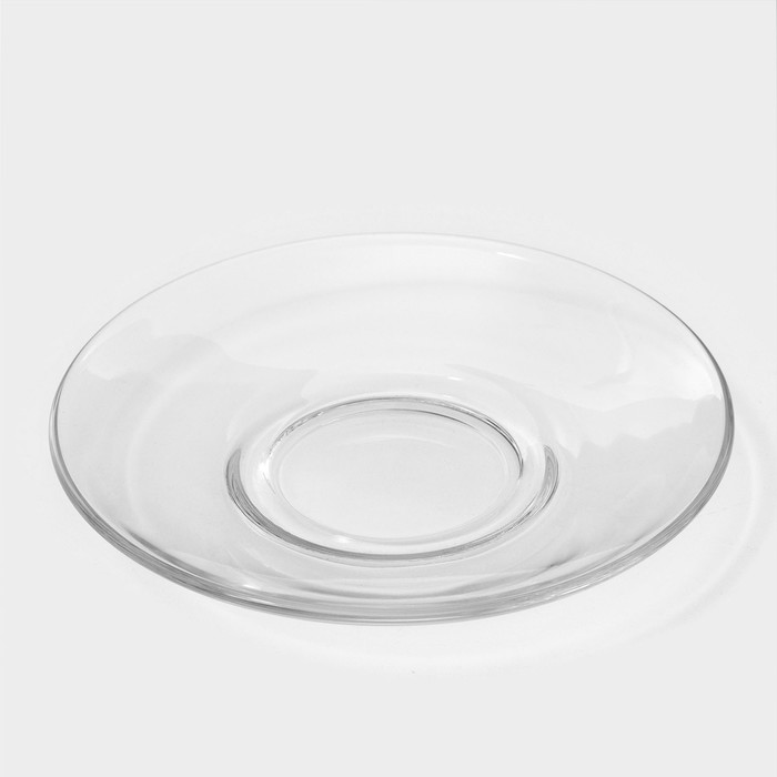 Блюдце стеклянное «Гламур», d=13,2 см, цвет прозрачный блюдце гламур 13 см стекло