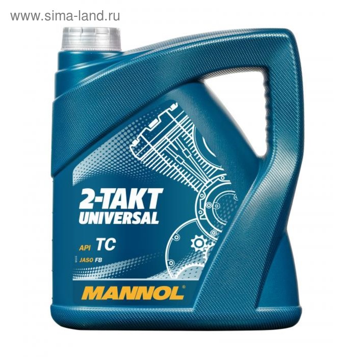 Масло моторное MANNOL 2Т мин. Universal, 4 л масло моторное mannol 2т син snowpower 1 л