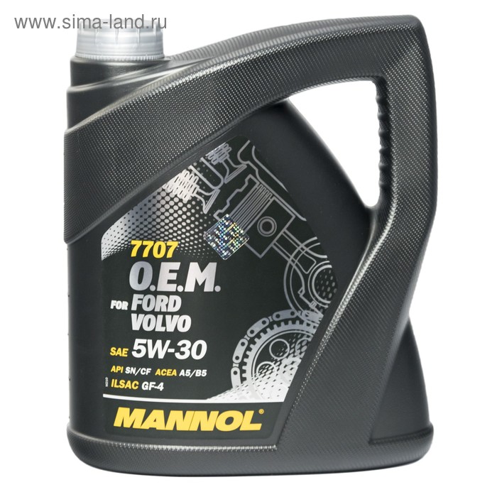 фото Масло моторное mannol 5w30 син. ford volvo 7707, 4 л