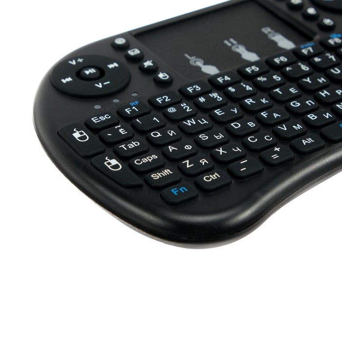 Мини-клавиатура LuazON BKB-1.0, беспроводная для ТВ, ПК и моб. уст-в, черная