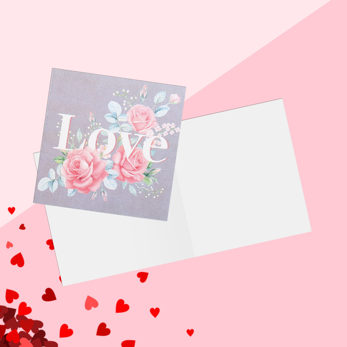 Мини-открытка Love, 7 х 7 см