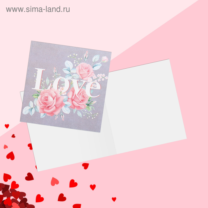 

Мини-открытка Love, 7 х 7 см