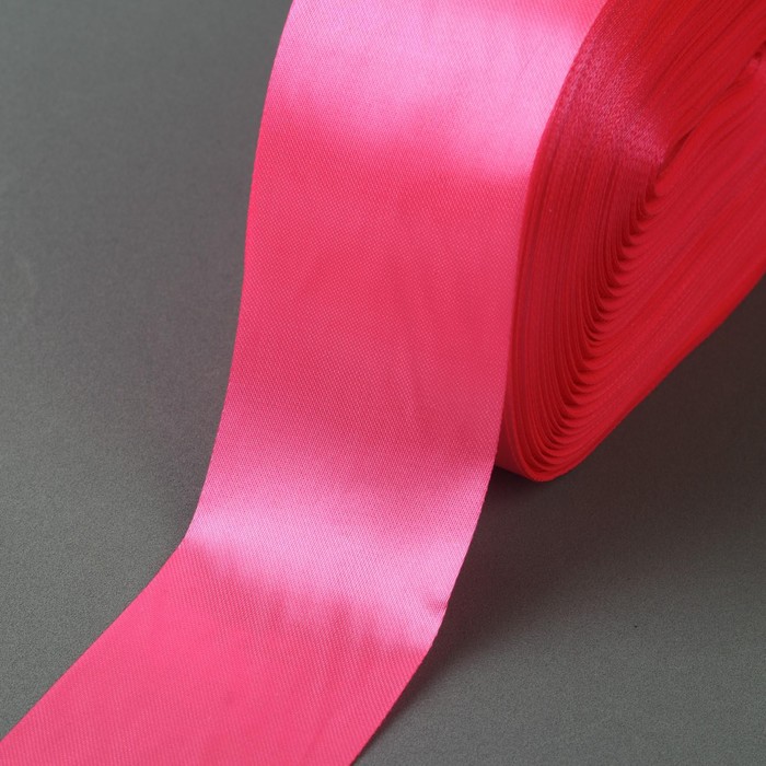 Лента атласная, 50 мм × 100 ± 5 м, цвет ярко-розовый лента атласная 50 мм × 100 ± 5 м цвет ярко розовый