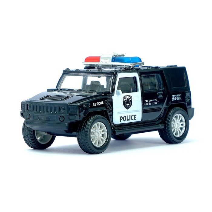 Машина металлическая «Полицейский джип», масштаб 1:43, инерция, в пакете
