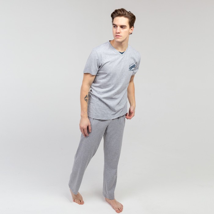 Костюм мужской (футболка, брюки) «Эрик», цвет серый, размер 48