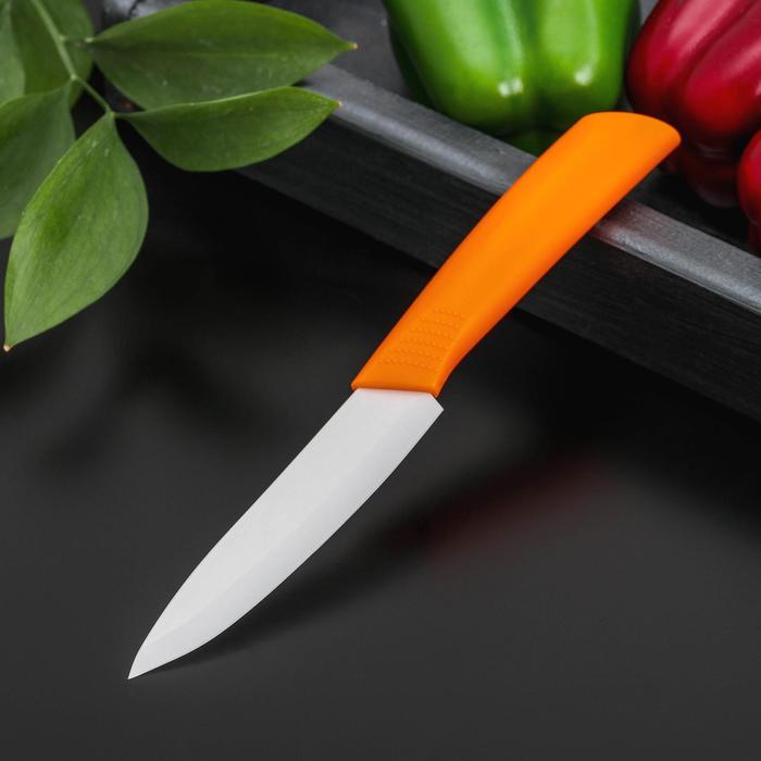 Нож кухонный керамический «Симпл», лезвие 10,5 см, цвет МИКС нож кухонный керамический керамик лезвие 7 5 см цвет микс