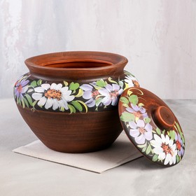 

Супница с крышкой "Жульен", роспись, красная глина, 5 л, микс